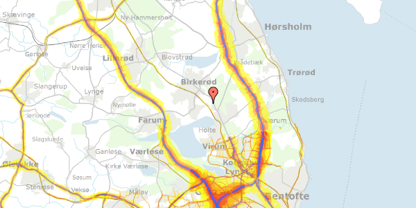 Trafikstøjkort på Vasevej 49A, 2840 Holte