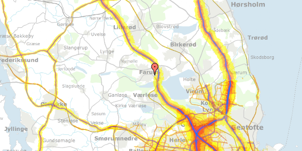 Trafikstøjkort på Gammelgårdsvej 29, 3520 Farum