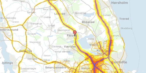 Trafikstøjkort på Gammelgårdsvej 44, 2. th, 3520 Farum