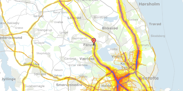 Trafikstøjkort på Gammelgårdsvej 76, 1. tv, 3520 Farum