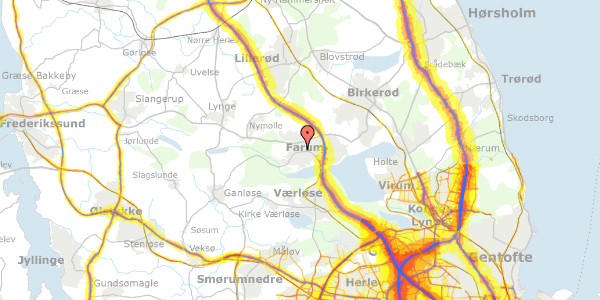 Trafikstøjkort på Gartnervænget 79, 3520 Farum