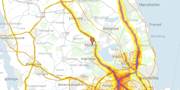 Trafikstøjkort på Farum Gydevej 55, 3520 Farum