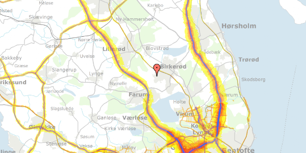 Trafikstøjkort på Høveltevej 78, 3460 Birkerød