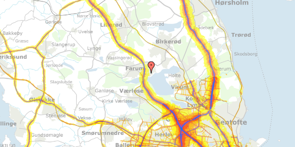 Trafikstøjkort på Kielshøj 17, 3520 Farum