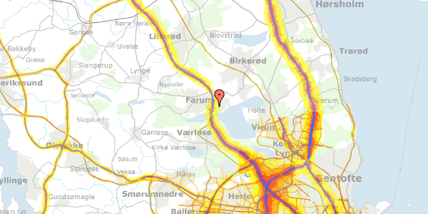 Trafikstøjkort på Kielshøj 196, 3520 Farum