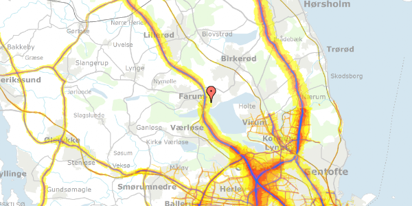 Trafikstøjkort på Kielshøj 198, 3520 Farum