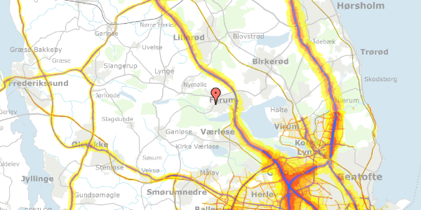 Trafikstøjkort på Lillevangspark 30, 3520 Farum