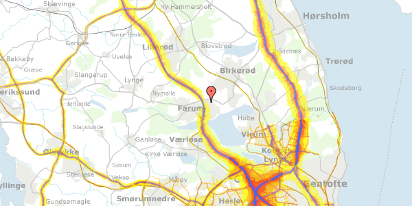 Trafikstøjkort på Lyngholmpark 17, 3520 Farum