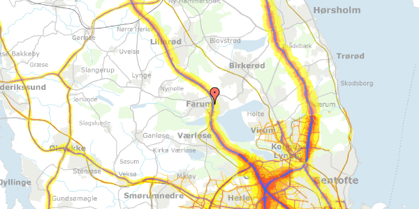 Trafikstøjkort på Paltholmterrasserne 1, 3520 Farum