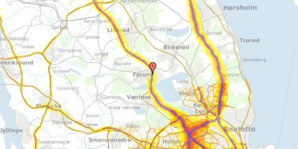 Trafikstøjkort på Paltholmterrasserne 11A, 3520 Farum