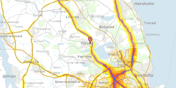 Trafikstøjkort på Rytterkrogen 20, 3520 Farum