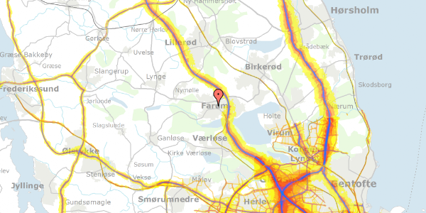 Trafikstøjkort på Ryttervænget 63, 3520 Farum