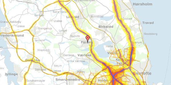 Trafikstøjkort på Ryttervænget 71, 3520 Farum