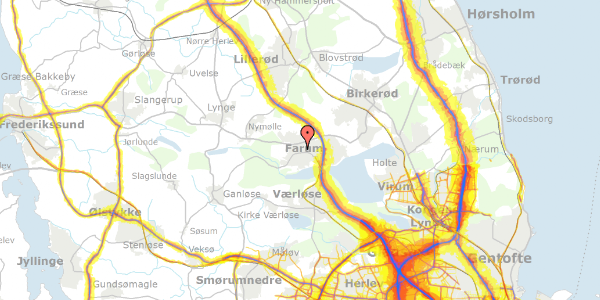 Trafikstøjkort på Ryttervænget 99, 3520 Farum