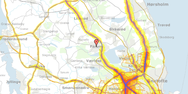 Trafikstøjkort på Ryttervænget 147, 3520 Farum