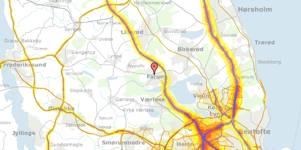 Trafikstøjkort på Sejlgårdspark 70, 3520 Farum