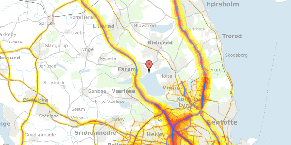 Trafikstøjkort på Skovbakken 71, 3520 Farum