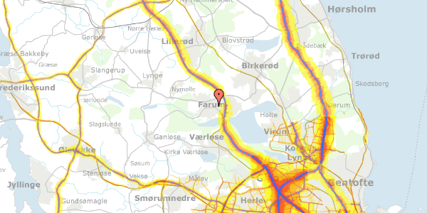 Trafikstøjkort på Toftegårdsvej 52, 3520 Farum