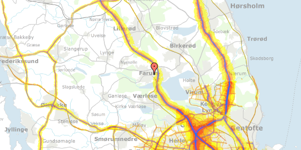 Trafikstøjkort på Vinkelvej 29A, 3520 Farum