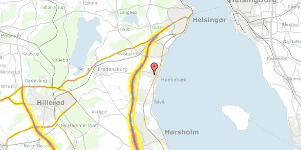 Trafikstøjkort på Baunebjergvej 354, 1. , 3050 Humlebæk