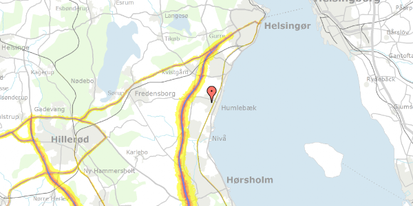 Trafikstøjkort på Baunebjergvej 446, 3050 Humlebæk