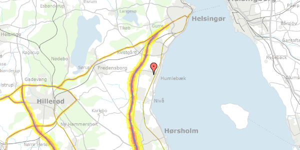 Trafikstøjkort på Baunebjergvej 466, 1. , 3050 Humlebæk