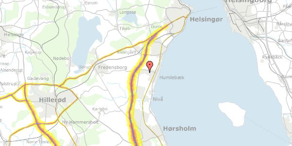 Trafikstøjkort på Bogårdsvej 441, 3050 Humlebæk