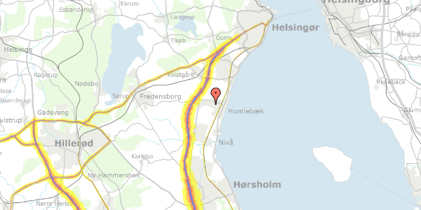 Trafikstøjkort på Boserupvej 410, 3050 Humlebæk