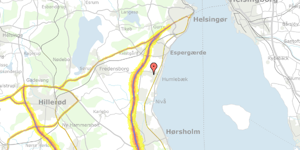 Trafikstøjkort på Boserupvej 426, 3050 Humlebæk