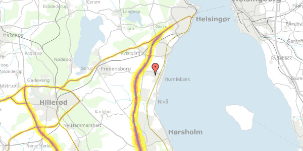 Trafikstøjkort på Boserupvej 510, 3050 Humlebæk