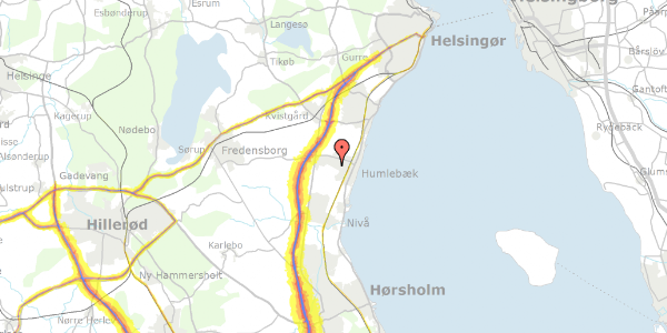 Trafikstøjkort på Boserupvej 522, 3050 Humlebæk