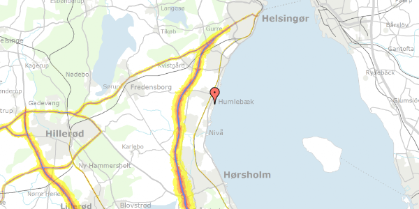 Trafikstøjkort på Bregnevænget 10, 3050 Humlebæk