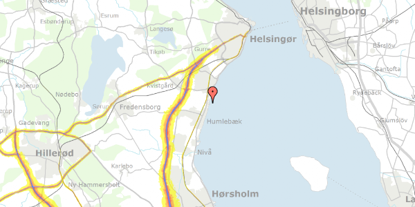 Trafikstøjkort på Gl Strandvej 7, 3050 Humlebæk