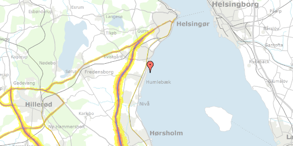 Trafikstøjkort på Gl Strandvej 15, 3050 Humlebæk