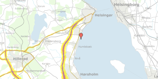 Trafikstøjkort på Gl Strandvej 40, 3050 Humlebæk