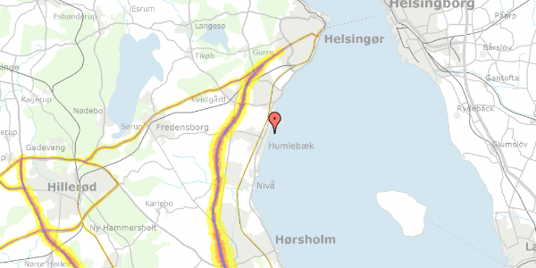 Trafikstøjkort på Gl Strandvej 45, 3050 Humlebæk