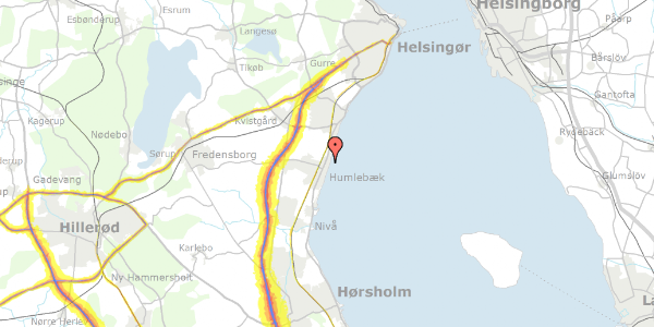 Trafikstøjkort på Gl Strandvej 94, 3050 Humlebæk