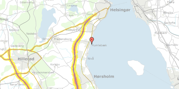 Trafikstøjkort på Gl Strandvej 122, 3050 Humlebæk