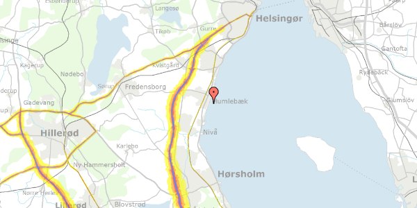 Trafikstøjkort på Gl Strandvej 137B, 3050 Humlebæk