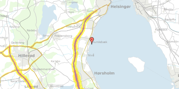 Trafikstøjkort på Gl Strandvej 234, 3050 Humlebæk