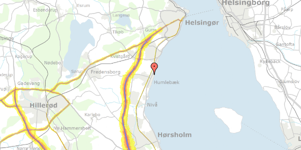 Trafikstøjkort på Hejreskov Alle 5, 3050 Humlebæk