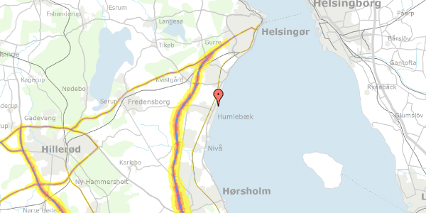 Trafikstøjkort på Hejreskov Alle 6, 3050 Humlebæk