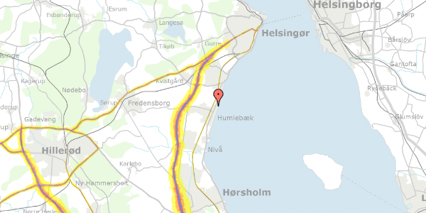 Trafikstøjkort på Hejreskov Alle 13, 3050 Humlebæk