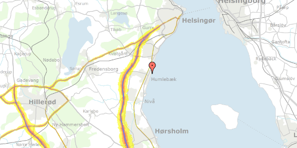 Trafikstøjkort på Ida Tesdorpfsvej 1A, st. tv, 3050 Humlebæk