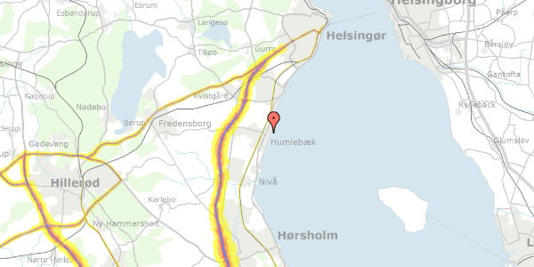 Trafikstøjkort på Ida Tesdorpfsvej 3C, st. tv, 3050 Humlebæk