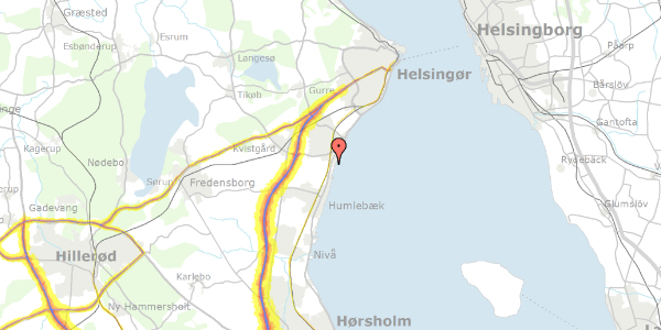 Trafikstøjkort på Kullabergvej 12, 3050 Humlebæk