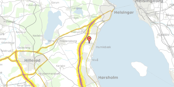 Trafikstøjkort på Langebjergvej 261C, 3050 Humlebæk