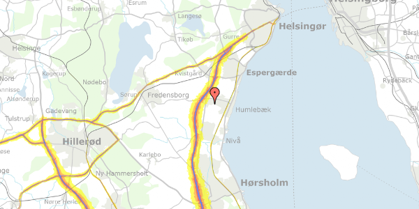 Trafikstøjkort på Langebjergvej 546, 3050 Humlebæk