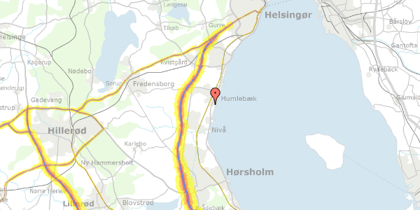 Trafikstøjkort på Laveskov Alle 414, 3050 Humlebæk