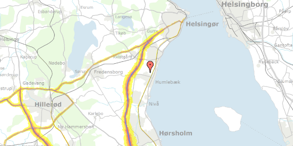 Trafikstøjkort på Nederste Torpenvej 10, 3050 Humlebæk